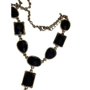 Gold-Tone Necklace With Black Faceted Stones & Lobster Clasp AVON?